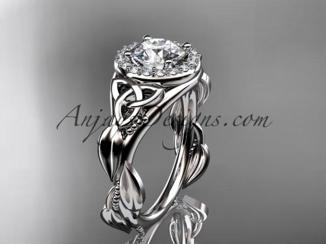 Свадьба - platinum diamond celtic trinity knot wedding ring, engagement ring CT7327