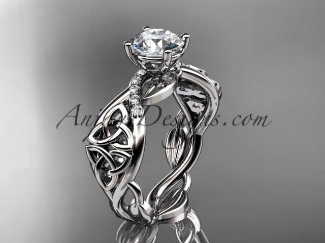 Wedding - platinum diamond celtic trinity knot wedding ring, engagement ring CT7270