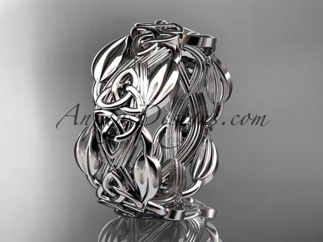 Mariage - 14kt white gold diamond celtic trinity knot wedding band, engagement ring CT7259B