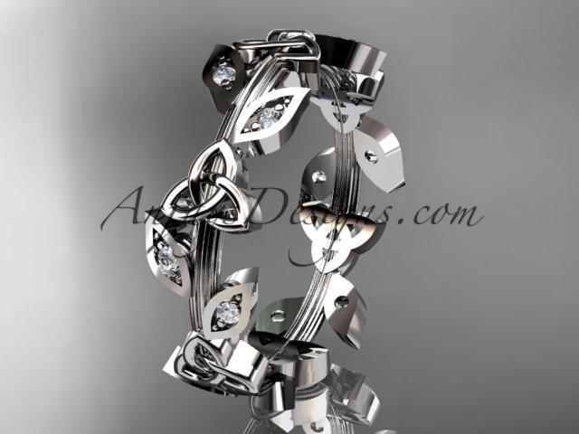 Hochzeit - platinum diamond celtic trinity knot wedding band, engagement ring CT7193B