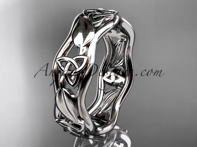 زفاف - platinum celtic trinity knot engagement ring, wedding band CT7105B