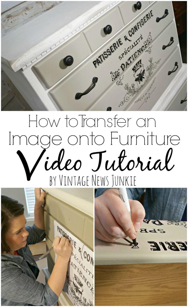 Hochzeit - How To Transfer An Image Onto Furniture - Video Tutorial