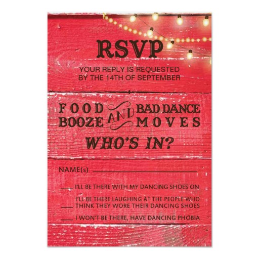 Wedding - Country Wedding RSVP for rustic wedding 3.5x5 Paper Invitation Card