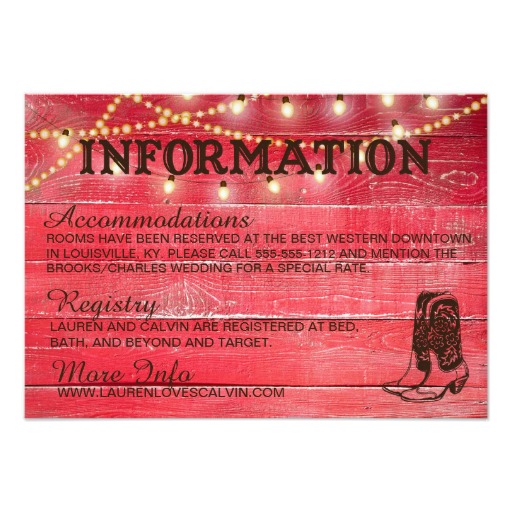 زفاف - Country wedding Information Card for Rustic wedding