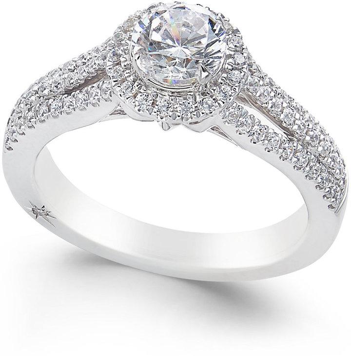 Mariage - Marchesa Diamond Halo Ring (1 ct. t.w.) in 18k White Gold