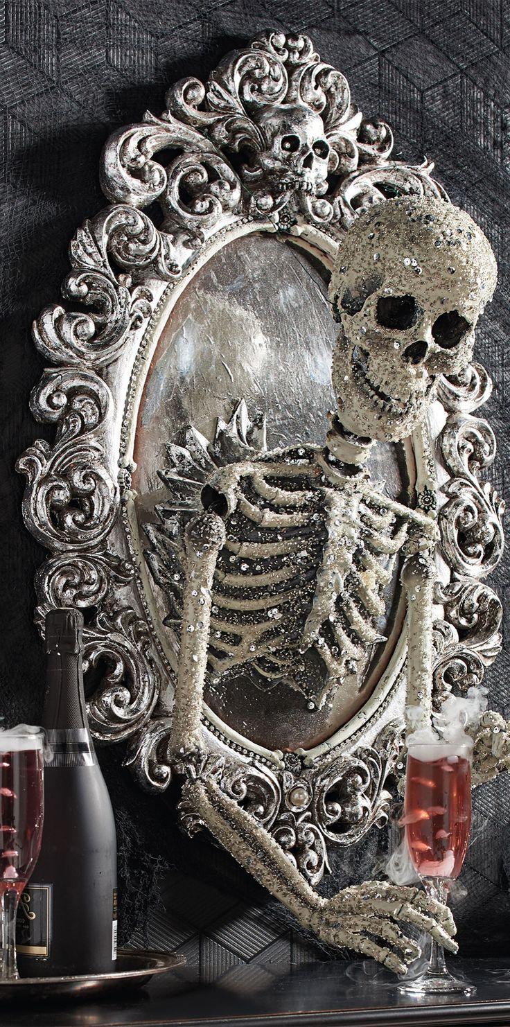 Свадьба - Sorceress Skull Framed Mirror - Grandin Road