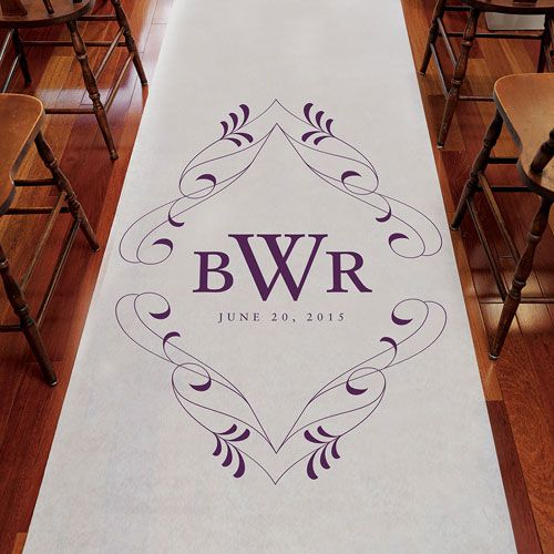 Hochzeit - Flourish Monogram Personalized Aisle Runner