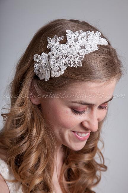 زفاف - Bridal Lace Headband, Wedding lace Headband - Sabrina