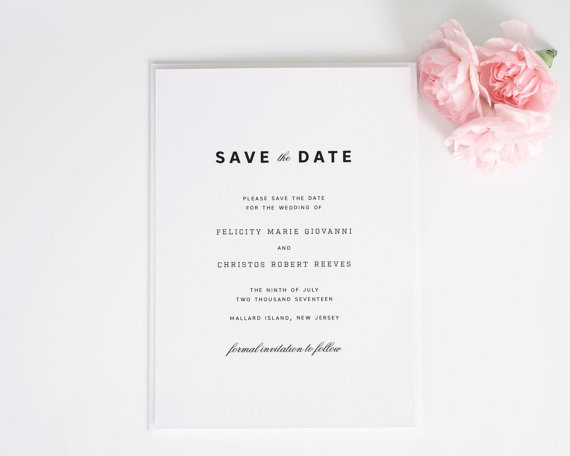 Wedding - Simple Save the Date - Modern, Elegant, Classic, Unique, Bold - Urban Romance Save the Date Deposit to get Started