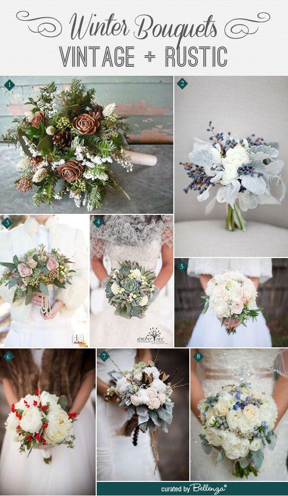 Wedding - Romantic Winter Bouquets With A Vintage   Rustic Style!