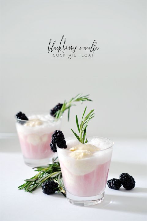 Hochzeit - Blackberry Vanilla Cocktail Float