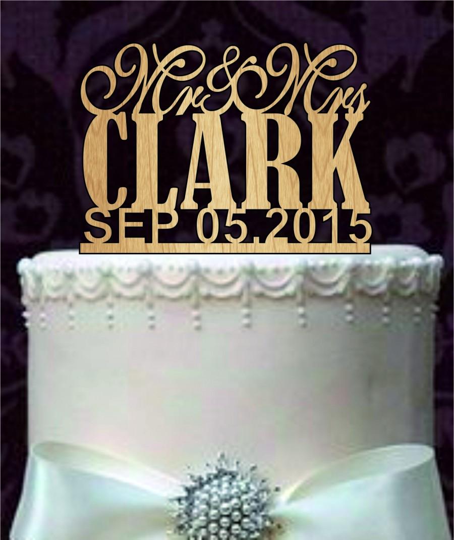 Wedding - Personalized wedding Cake Topper, Custom Cake Topper, wedding cake topper, monogram cake topper, mr and mrs, deer wedding cake topper