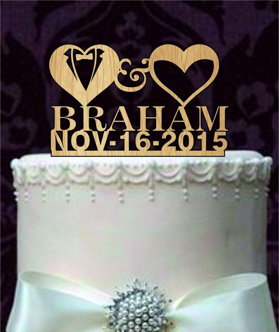 زفاف - Wedding Cake Topper Silhouette Mr and Mrs Personalized with Last Name - Custom Wedding Cake Topper - Bride and groom - rustic wedding topper