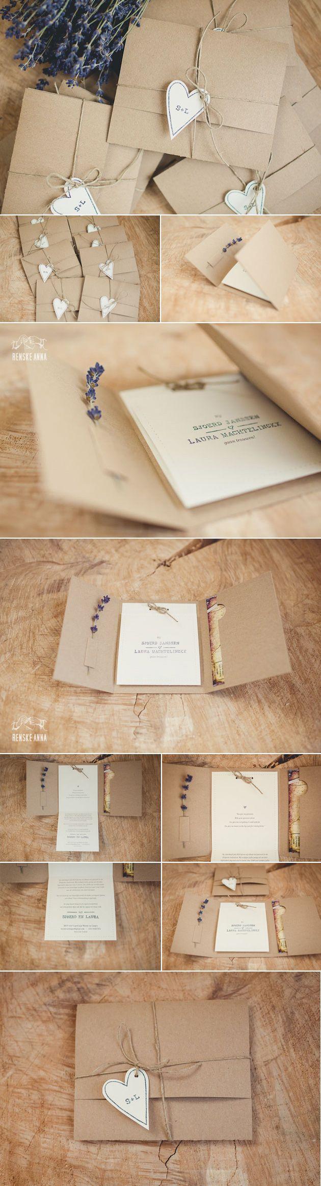 زفاف - Rustieke Trouwkaart Voor Sjoerd En Laura
