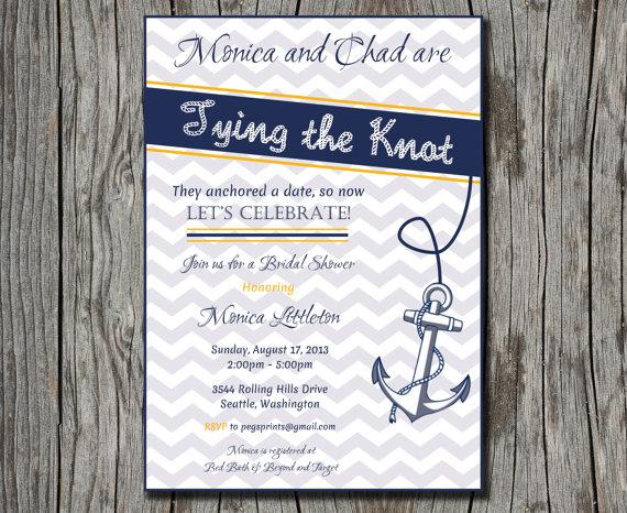 Mariage - Nautical Bridal Shower Invite (Printable)