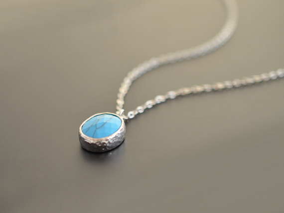 Свадьба - SALE, Oval necklace, Turquoise necklace, Silver necklace, Wedding necklace,Bridal necklace,Anniversary gift,Mother's Day Gift,Christmas gift