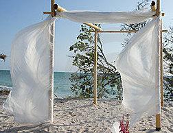 Hochzeit - HOT SPECIAL - Bamboo Wedding Arch/Chupph And Fabric Draping Kit