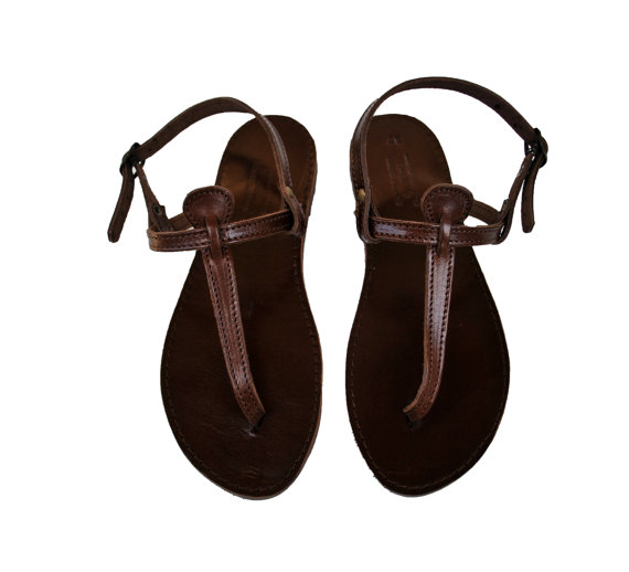 زفاف - Dark Brown Women's Leather Sandals