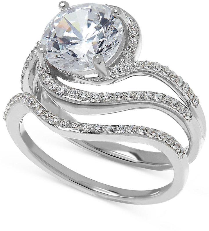 Свадьба - Arabella Swarovski Zirconia Bridal Set ring in Sterling Silver