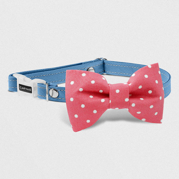 Свадьба - Helen Baby Blue ••• Bow Tie Cat Collar, Cat Collar, Breakaway Collar, Dog Bow Tie