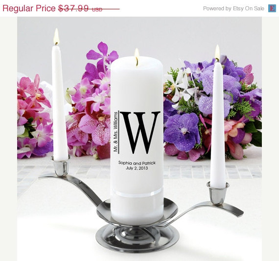 Свадьба - Monogram Wedding Candle - Whitley_330