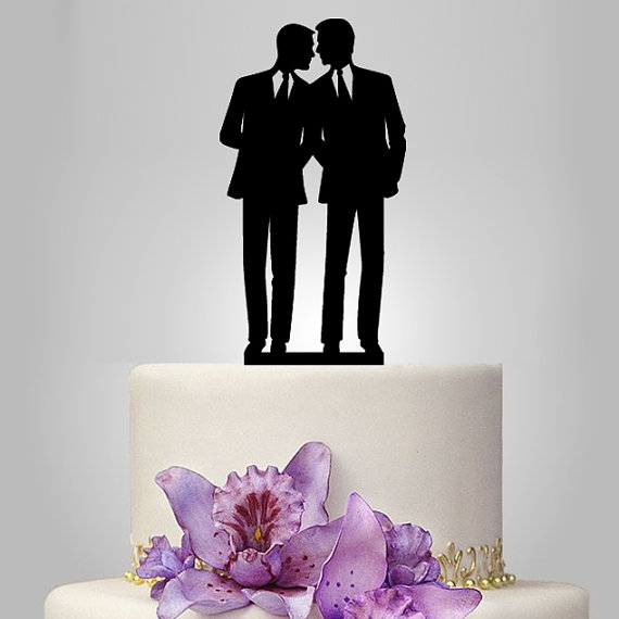 Mariage - Gay cake topper for wedding, same sex cake topper,wedding cake topper silhouette, birthday cake topper, unique cake topper for men gift