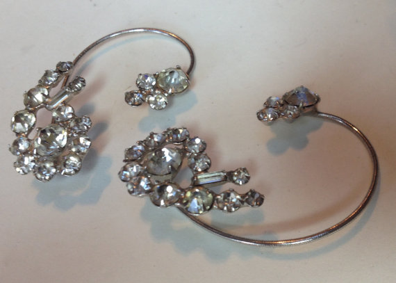 زفاف - Boucher-Style Earrite Ear Rite Over the Ear Wrap Earrings – 1950s Jewelry