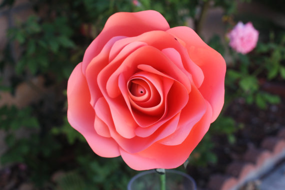 زفاف - This listing for Leisa.Giant Large Coral Rose Paper , Wedding Flower, Wedding Bouquet, photo prop, wall flowers,