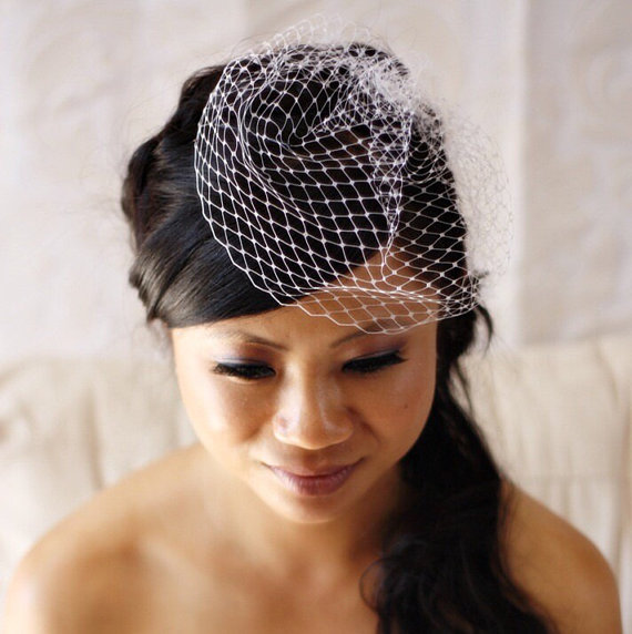 Mariage - Petite 8 inch Birdcage Veil (READY TO SHIP)