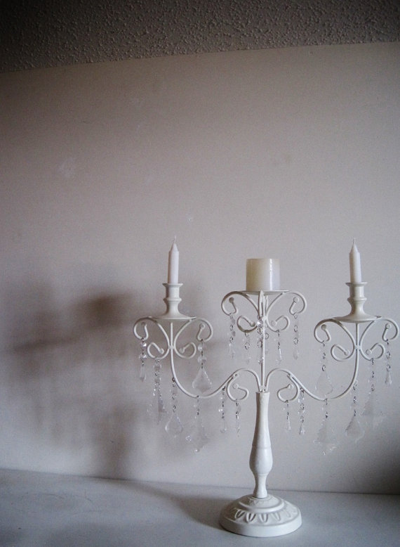 Hochzeit - Unity Creme Brule 3 Candle Candelabra Or Candle Holder MADE TO ORDER