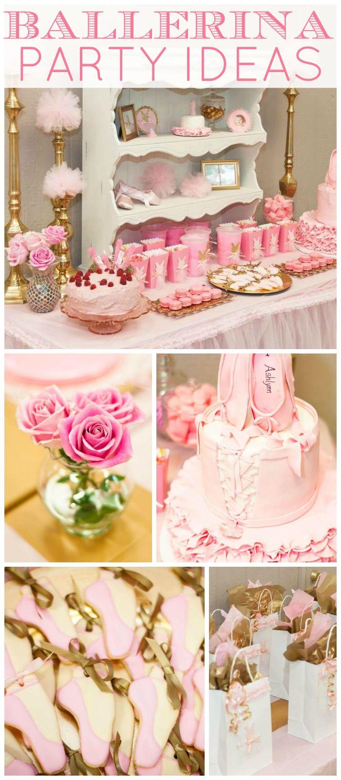Wedding - Ballerina Theme (Pink And Gold) / Birthday "Ashlynn's 1st Ballerina Birthday Party!"