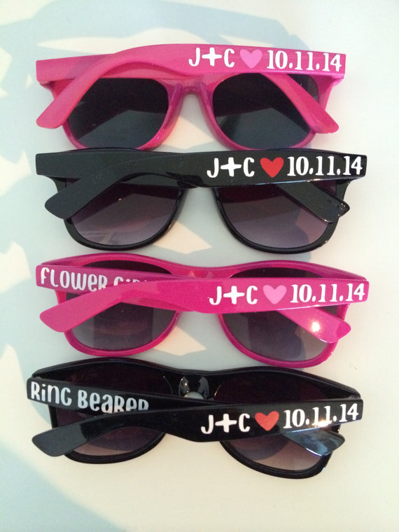 زفاف - Ring Bearer Gift, Flower Girl Gift, Ring Bearer and Flower Girl Sunglasses, Child Size Sunglasses