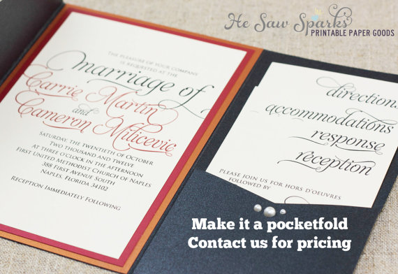 زفاف - Ornate Script Wedding Invitation Package (Printable) DIY