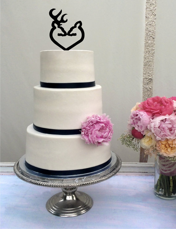 Свадьба - Deer Wedding Cake Topper - Country Wedding Cake Topper - rustic - shabby chic- redneck - cowboy - outdoor - western - acrylic