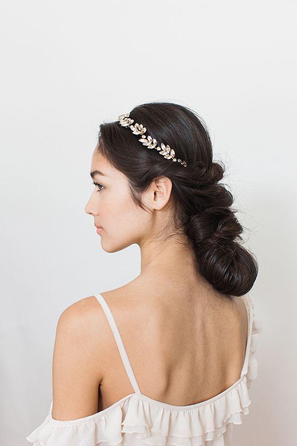 Свадьба - How To Create A Layered Twisted Chignon With BHLDN’s Nova Circlet