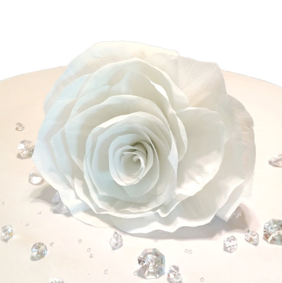 Mariage - Giant paper flower, Crepe paper flower, Giant bouquet flower. Large crepe paper Rose, Quinceanera's, Baby shower decor, Bridal shower decor
