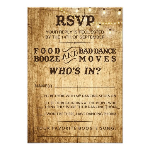Wedding - Country wedding RSVP for rustic wedding 3.5x5 Paper Invitation Card