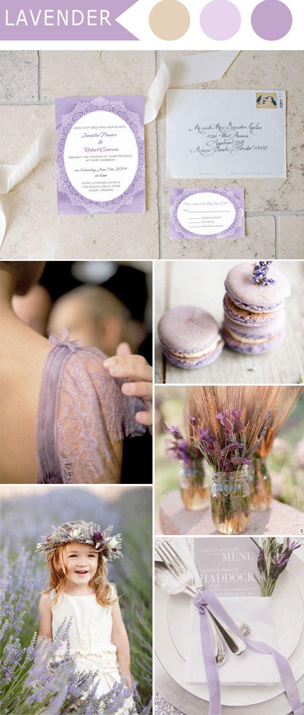 Mariage - Cheap Lavender Lace Watercolor Wedding Invitation Kits EWI378