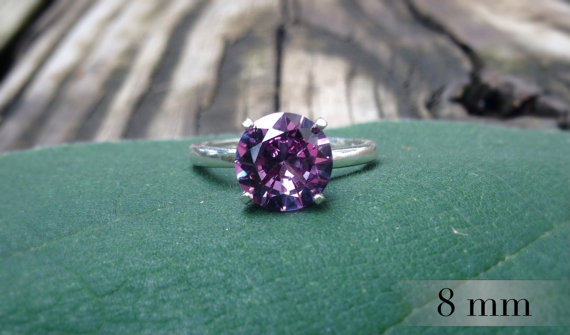 زفاف - Alexandrite Ring, Sterling Silver Ring with Color Change Alexandrite, Engagement Ring, Wedding Ring, June Birthstone