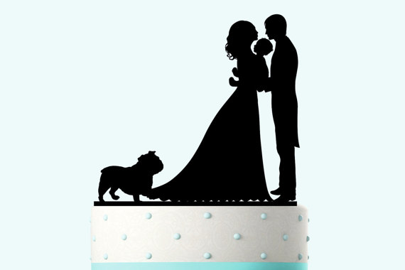 Wedding - Wedding Cake Topper Silhouette Groom and Bride, Acrylic Cake Topper