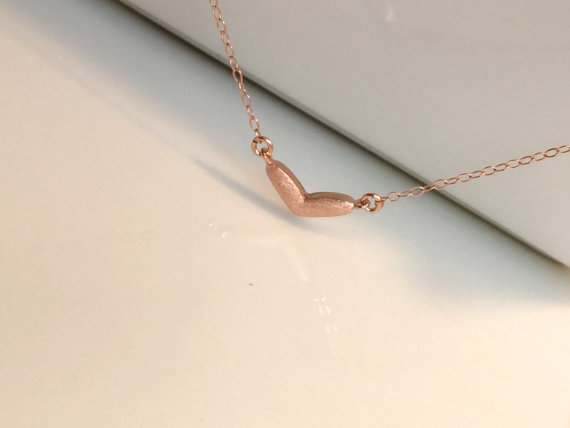Hochzeit - Rose Gold Heart Necklace, Heart Necklace, I love you necklace, Rose Gold Jewelry