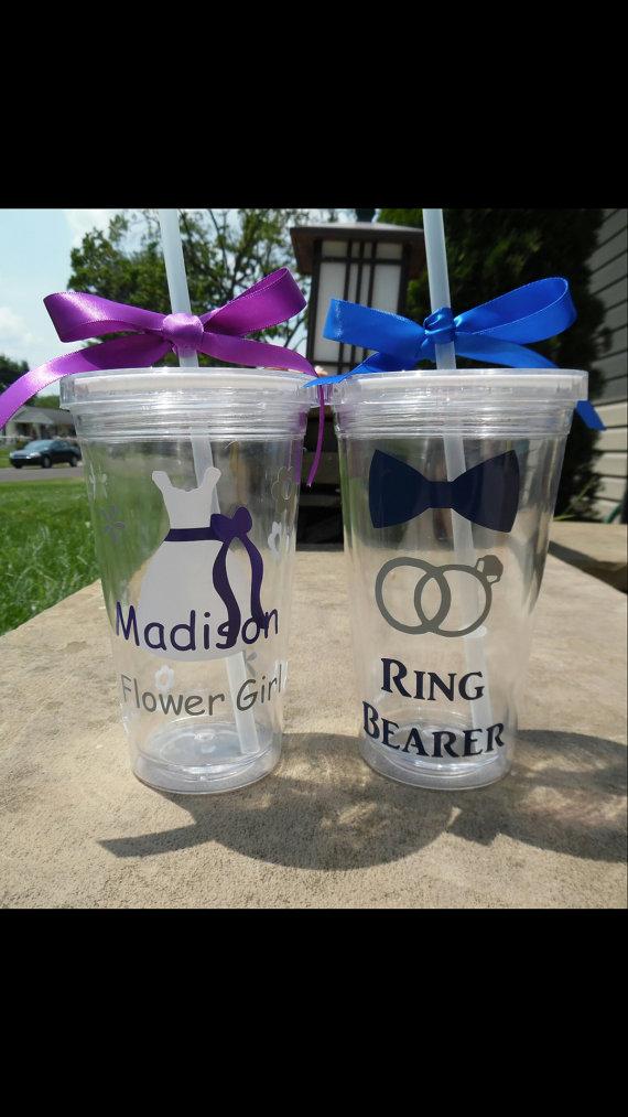 زفاف - Ring Bearer And Flower Girl Tumbler Set, Ring Bearer Gift, Flower Girl Tumbler, Ring Bearer Cup, Flower Girl Cup, Flower Girl Gift
