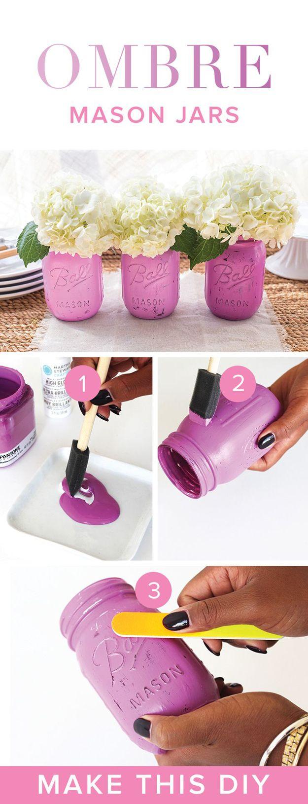Hochzeit - Quick & Easy DIY Mason Jar Crafts You Can Make In Under An Hour