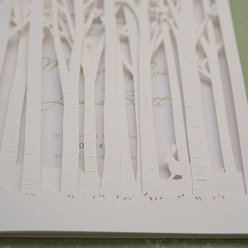 Свадьба - Woodland Pretty Laser Embossed Invitations With Personalization