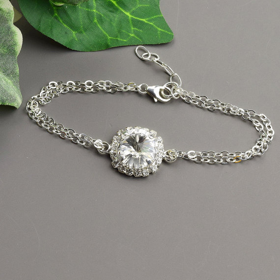 زفاف - Clear Crystal Bracelet -  Bridesmaid Bracelet - Swarovski Crystal Bracelet - Swarovski Crystal Bridesmaid Jewelry - Wedding Jewelry - Bridal