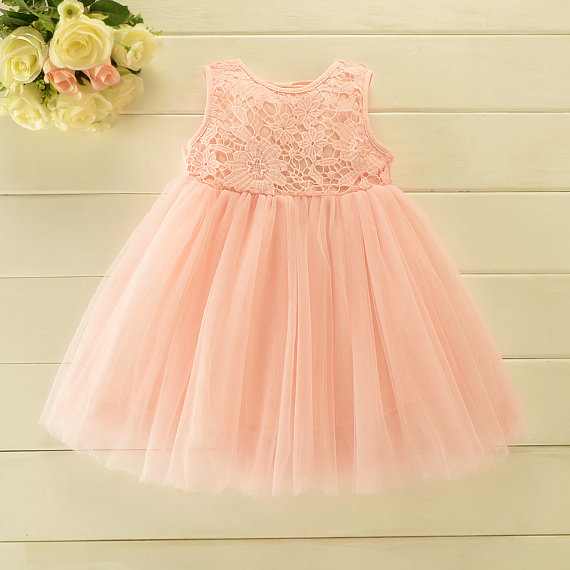 Wedding - Pink Flower Girl Dress / Pink tutu dress / Pink Birthday Dress / 1st Birthday Dress / Pink Tulle Dress / Pink Flower Girl Dress