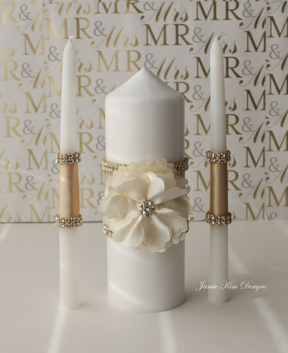 زفاف - Wedding Unity Candle, Bling Unity Candle, Candles for Wedding- Custom Order