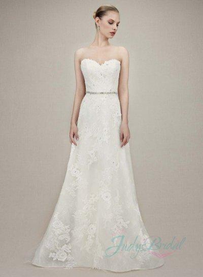 Hochzeit - JW16071 Sweetheart neck spring lace a line wedding dress
