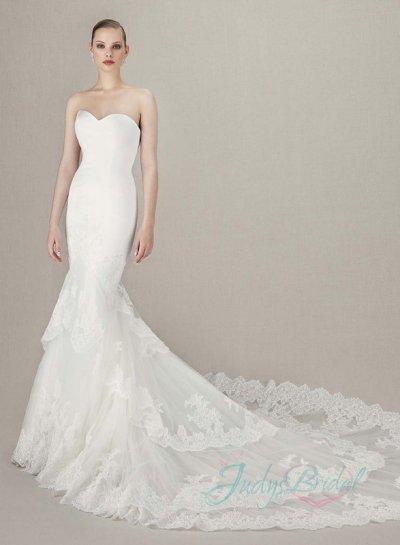 Hochzeit - JW16073 sexy sweetheart neck lace mermaid wedding dress