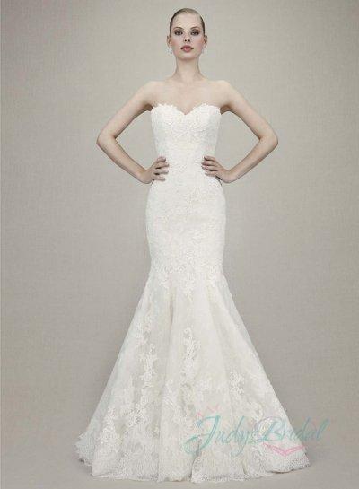 Wedding - JW16074 stunning sweetheart neck lace mermaid wedding dress